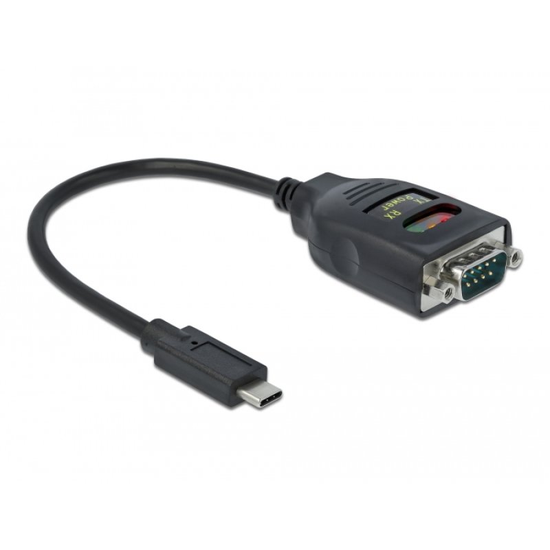Delock Adapter USB Type-C™ zu 1 x Seriell RS-232 DB9 mit 15 kV ESD Schutz