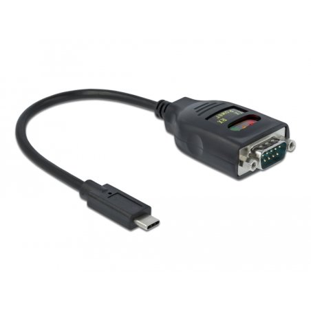 Delock Adapter USB Type-C™ zu 1 x Seriell RS-232 DB9 mit 15 kV ESD Schutz