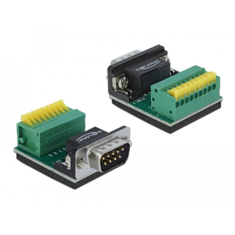 DeLOCK 66321 wire connector 1 x serial Sub-D 9, 1 x 9 pin Black, Green, Silver, Yellow