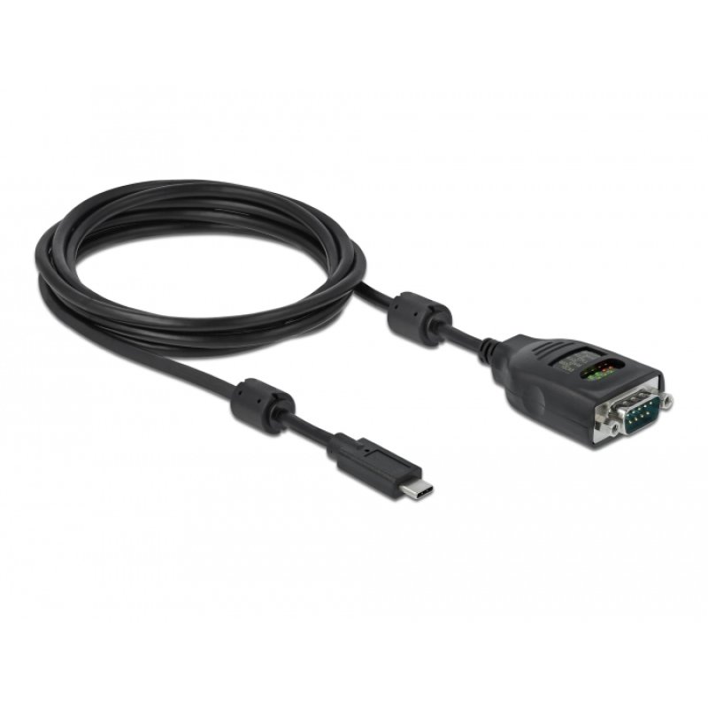 DeLOCK Adaptateur USB Type-C à Serial DB9 avec testeur 9 LED RS-232