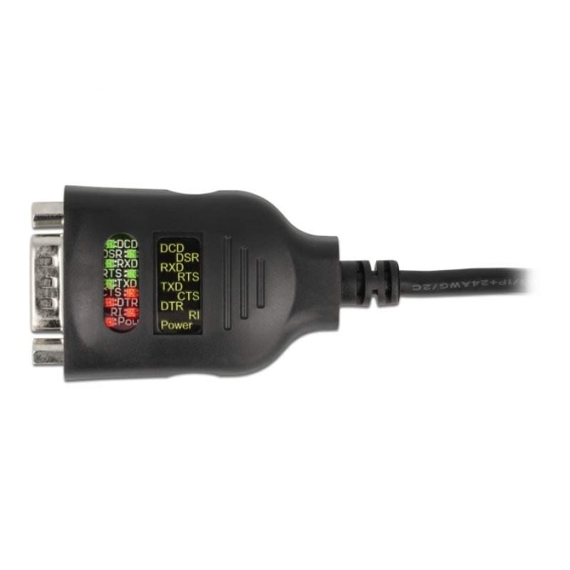 Delock USB Type-C™ zu Seriell DB9 Adapter mit 9 LED RS-232 Tester