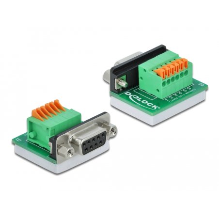 DeLOCK D-Sub9 female to Terminal Block with Push Button horizontal