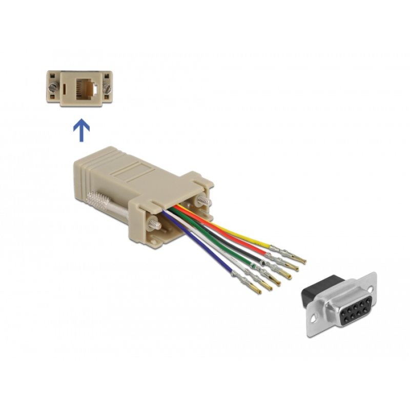 DeLOCK D-Sub 9 pin female to RJ12 6P/6C female Assembly Kit
