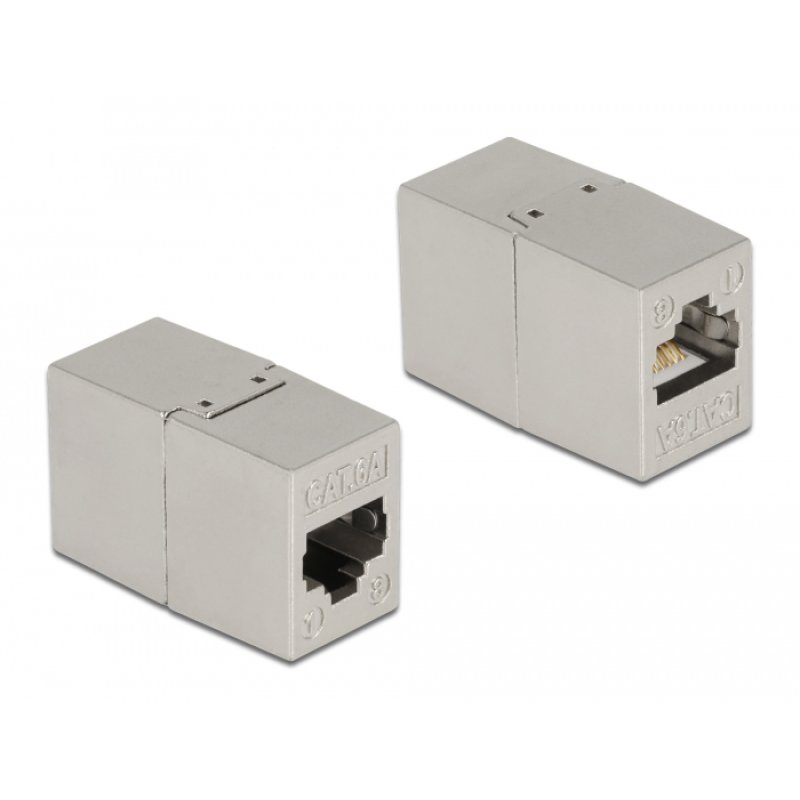 Delock Adapter RJ45 Buchse zu RJ45 Buchse Cat.6A Metall