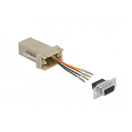 Delock D-Sub 9 Pin Buchse zu RJ11/RJ14 6P/4C Buchse Montagesatz
