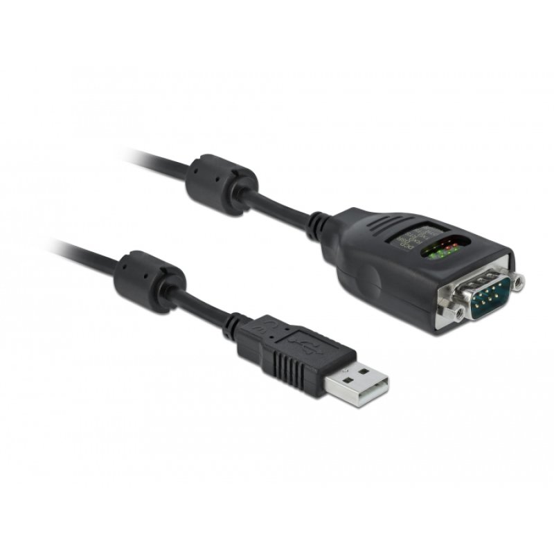 DeLOCK Adaptateur USB Type-A à Serial DB9 avec testeur 9 LED RS-232