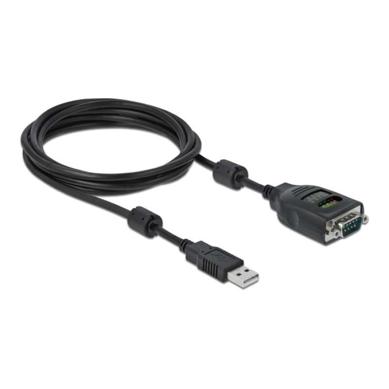 DeLOCK Adaptateur USB Type-A à Serial DB9 avec testeur 9 LED RS-232
