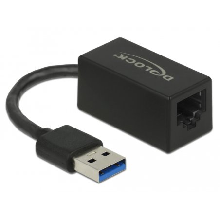 DeLOCK Adapter SuperSpeed USB (USB 3.2 Gen 1) with USB Type-A male Gigabit LAN 10/100/1000 Mbps compact black