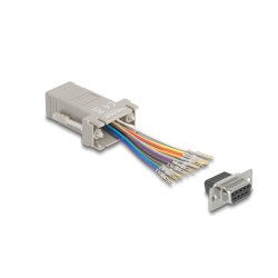 DeLOCK D-Sub 9 pin female to RJ50 female Assembly Kit grey