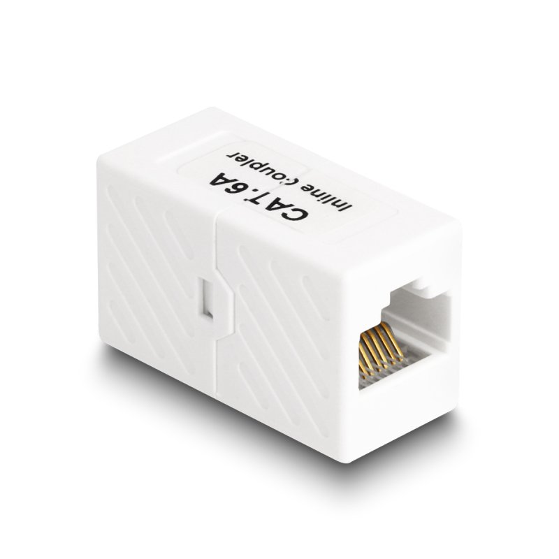 Delock Adapter RJ45 Buchse zu RJ45 Buchse Cat.6A UTP weiß