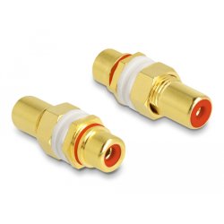 DeLOCK Adaptateur audio RCA femelle à femelle pour installation, bague rouge