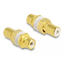 DeLOCK Audio Adapter RCA female to female for installation, white ring