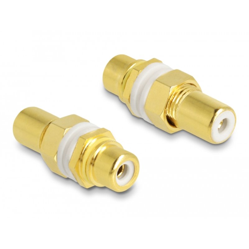 DeLOCK Audio Adapter RCA female to female for installation, white ring