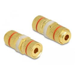 Delock Audio Adapter Polklemme zu Polklemme zum Einbau, Farbring rot