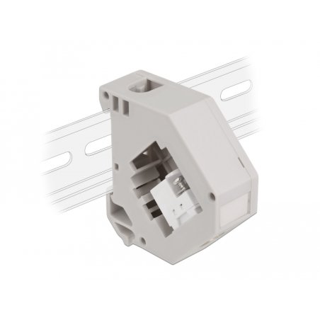 Delock Hutschienenadapter mit Keystone IEC Buchse zu Terminalblock