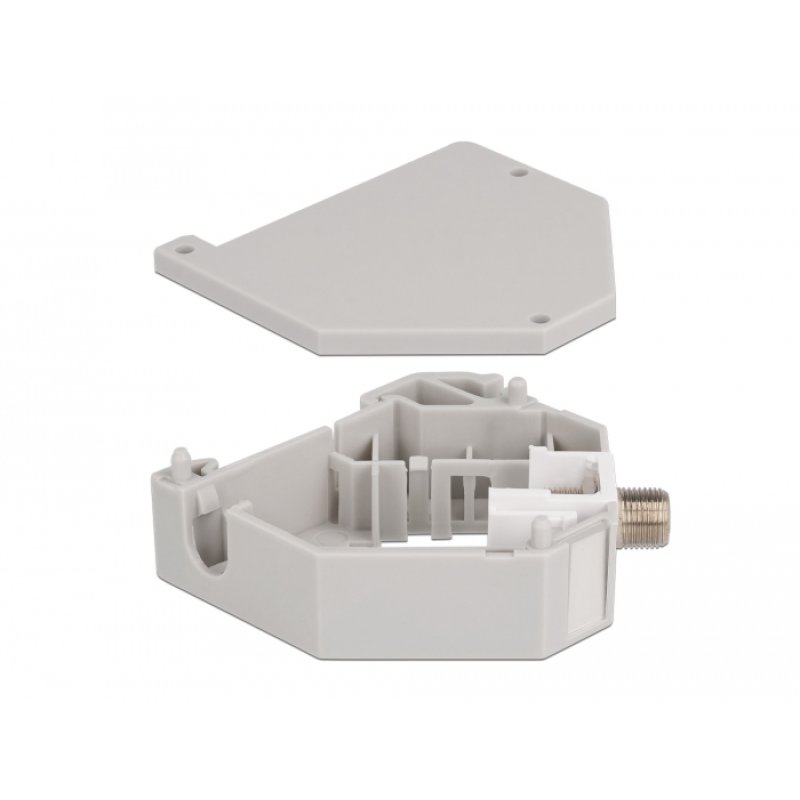 DeLOCK DIN rail Adapter with Keystone F female to F female