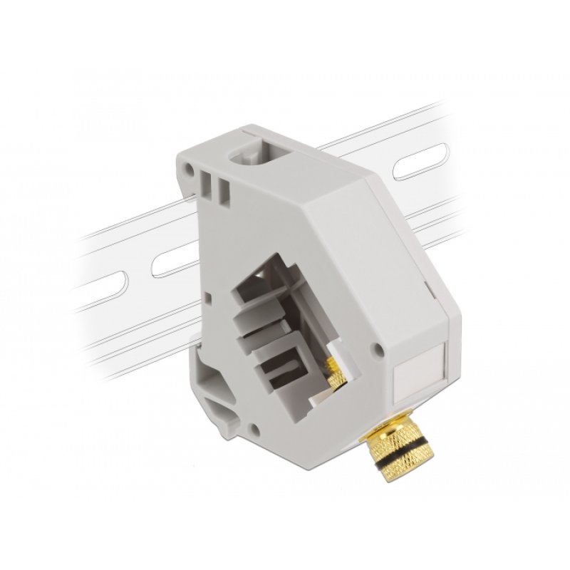 DeLOCK DIN rail Adapter with Keystone binding post to binding post