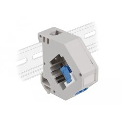 DeLOCK Adaptateur de rail DIN avec Keystone LC Duplex femelle à LC Duplex femelle, bleu