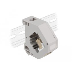 DeLOCK DIN rail Adapter with Keystone LC Duplex female to LC Duplex female beige