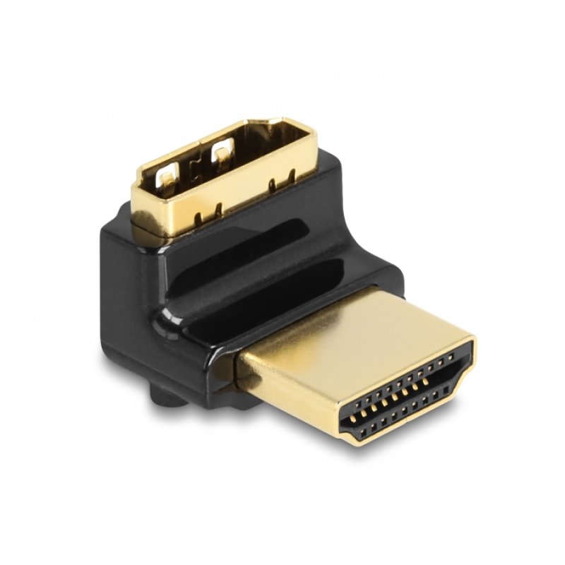 DeLOCK HDMI Adapter male to female 90° upwards angled 8K 60 Hz metal