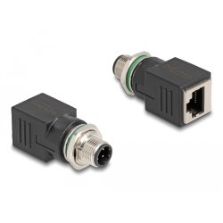 DeLOCK M12 Adaptateur codé-D 4 pin, mâle à RJ45 femelle droit