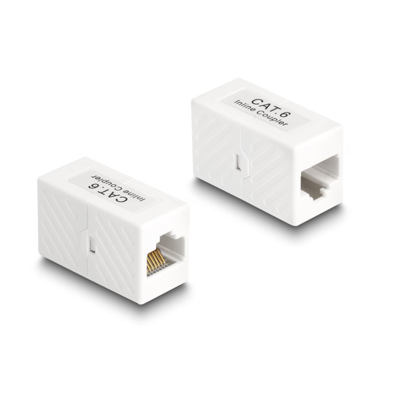 Delock Adapter RJ45 Buchse zu RJ45 Buchse Cat.6 UTP weiß