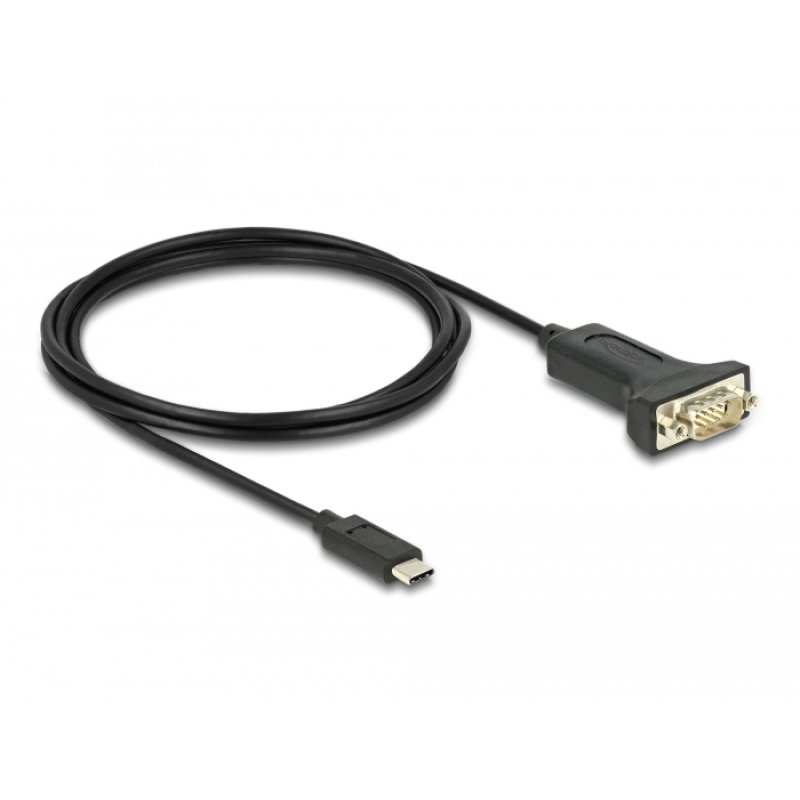 Delock Adapter USB Type-C™ zu 1 x Seriell RS-232 D-Sub 9 Pin Stecker mit Muttern 2 m