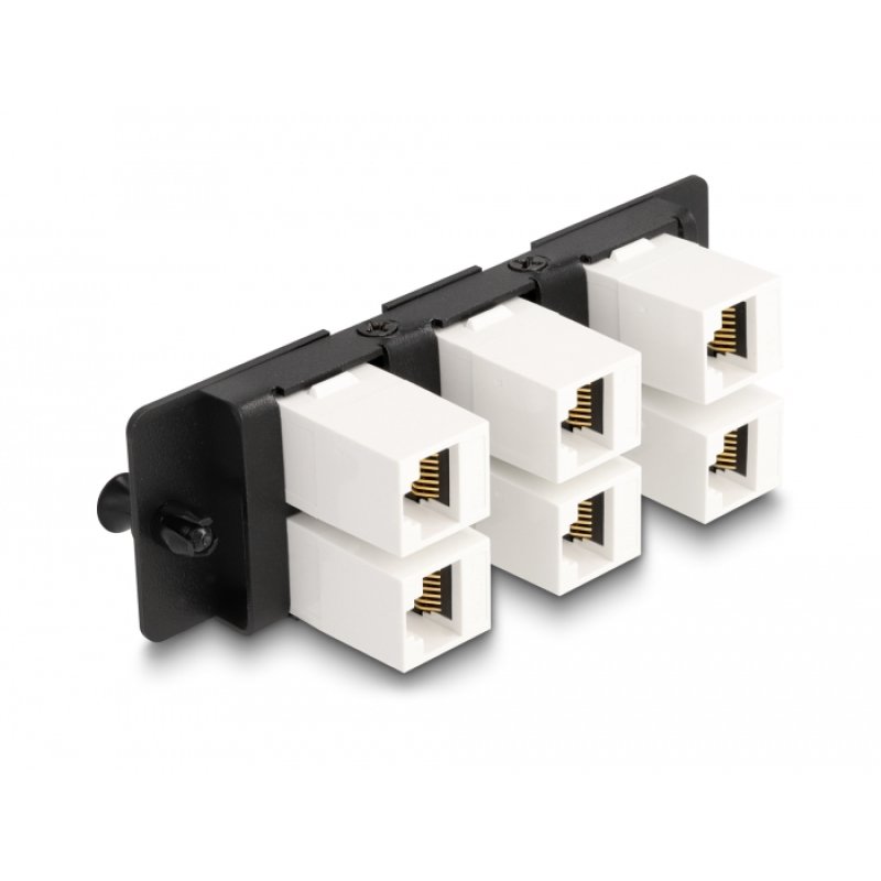 DeLOCK Keystone Adapter Panel 6 port black