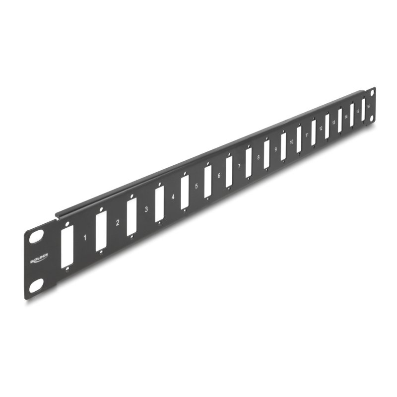 DeLOCK 19″ Panel for Adapter with screw connection 16 port black