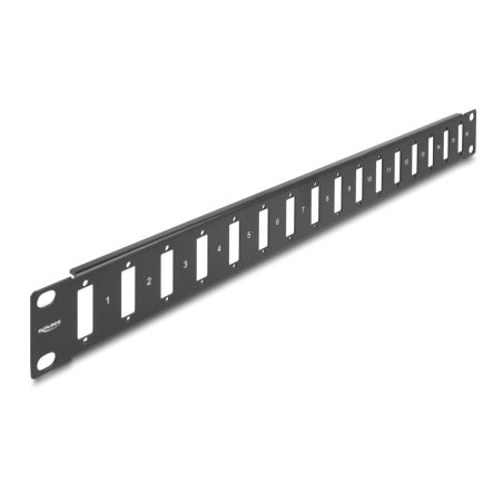 DeLOCK 19″ Panel for Adapter with screw connection 16 port black
