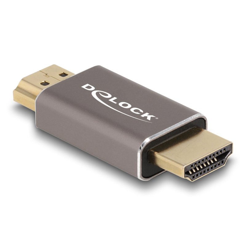 DeLOCK Adaptateur HDMI mâle à mâle, 8K 60 Hz, gris, métallique