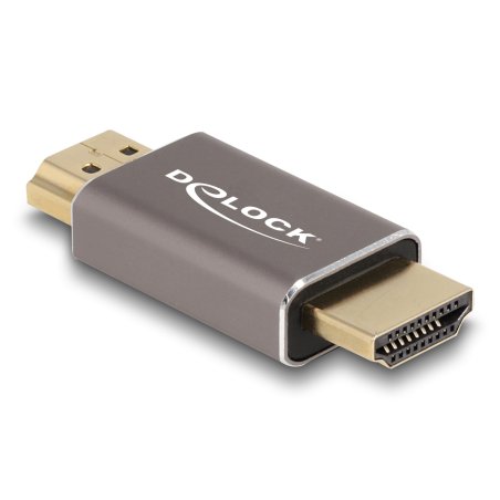 Delock HDMI Adapter Stecker zu Stecker 8K 60 Hz grau Metall