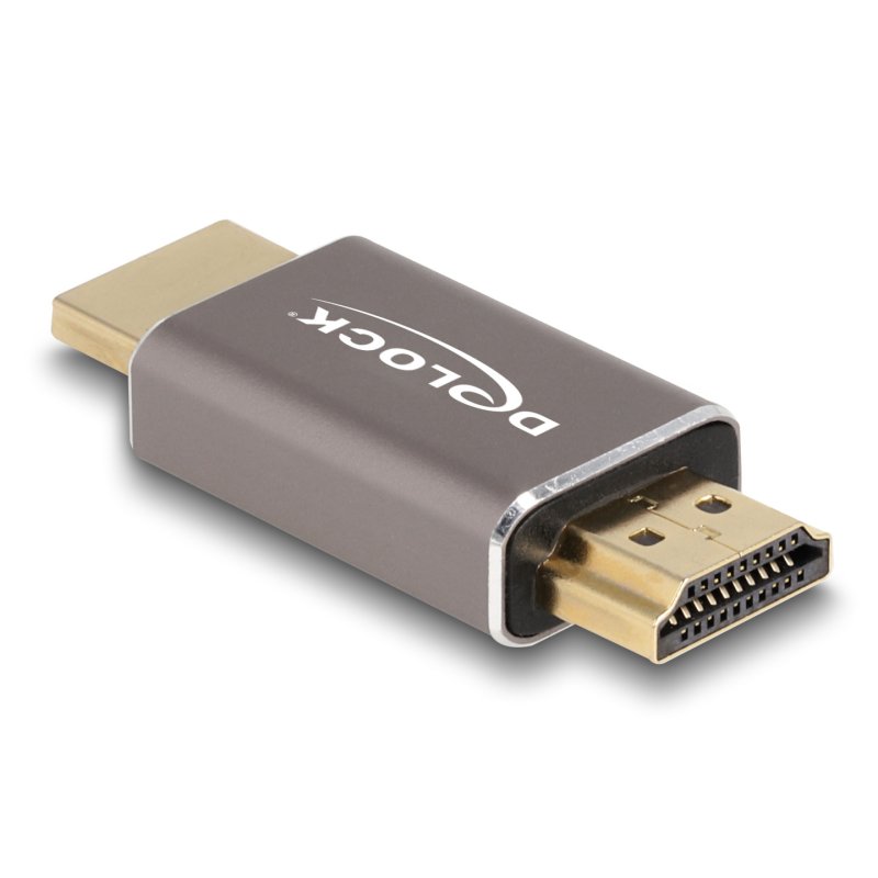 DeLOCK HDMI Adapter male to male 8K 60 Hz grey metal