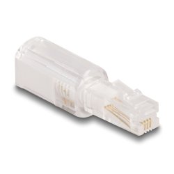 Delock Telefonkabel-Verdrehschutz Adapter RJ10 Stecker zu RJ10 Buchse transparent / weiß