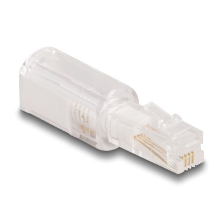 Delock Telefonkabel-Verdrehschutz Adapter RJ10 Stecker zu RJ10 Buchse transparent / weiß