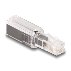 Delock Telefonkabel-Verdrehschutz Adapter RJ10 Stecker zu RJ10 Buchse transparent / schwarz