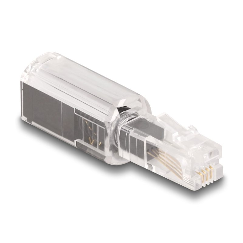 Delock Telefonkabel-Verdrehschutz Adapter RJ10 Stecker zu RJ10 Buchse transparent / schwarz