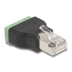 DeLOCK 66603 changeur de genre de câble RJ45 4 pin terminal block Noir, Vert
