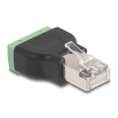 DeLOCK 66603 cable gender changer RJ45 4 pin terminal block Black, Green
