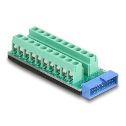Delock USB Pfostenstecker zu Terminalblock Adapter 20 Pin