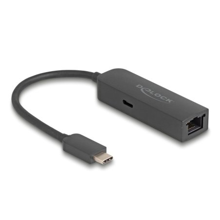Delock USB Type-C™ Adapter zu 2,5 Gigabit LAN mit Power Delivery 100 Watt