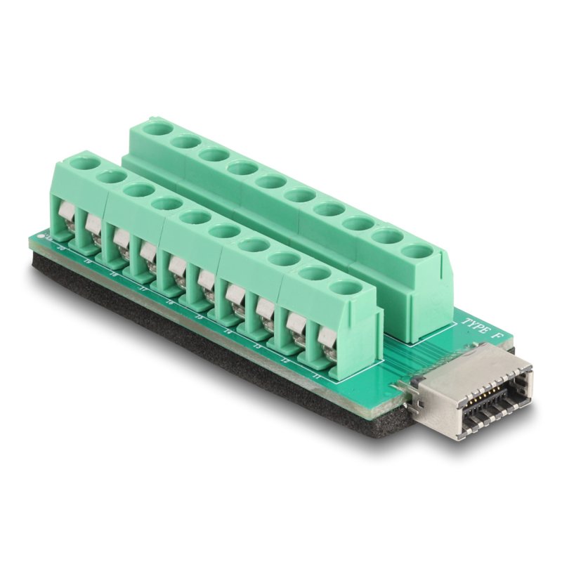 DeLOCK 67189 changeur de genre de câble USB Type-E Key A Terminal block - 20 pin Noir, Vert