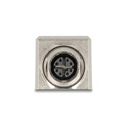 DeLOCK M12 Adapter X-coded 8 pin female to RJ45 jack Cat.6A STP shielded straight