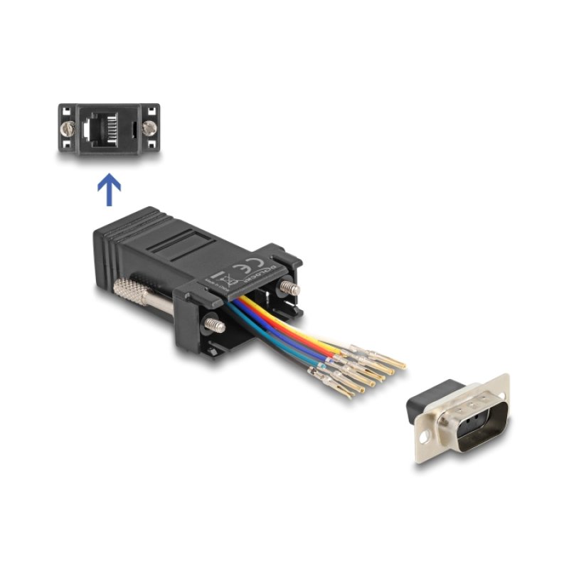 DeLOCK 67072 changeur de genre de câble D-Sub 9 RJ12 Noir