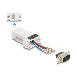 Delock D-Sub 9 Pin Stecker zu RJ12 Buchse Montagesatz weiß