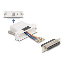Delock D-Sub 25 Pin Buchse zu RJ12 Buchse Montagesatz weiß