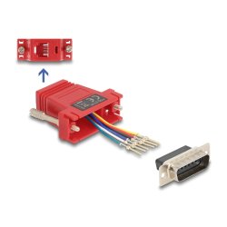 Delock D-Sub 15 Pin Stecker zu RJ12 Buchse Montagesatz rot