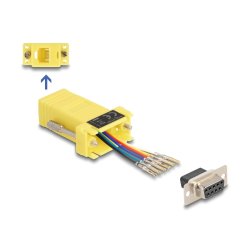 Delock D-Sub 9 Pin Buchse zu RJ12 Buchse Montagesatz gelb