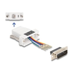 Delock D-Sub 15 Pin Stecker zu RJ12 Buchse Montagesatz weiß