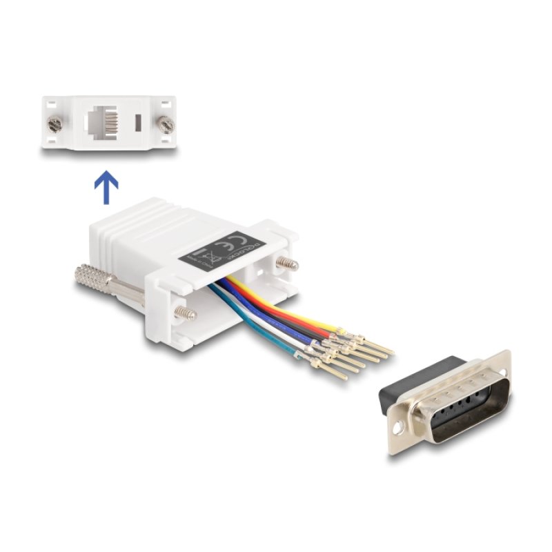 DeLOCK D-Sub 15 pin male to RJ12 female Assembly Kit white